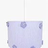 Lampara Colgante - Linea Crochet Blanca con Flores Lilas