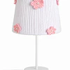 Lampara Velador - Linea Crochet Blanca Flor Rosada