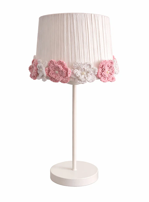 Lampara Velador - Linea Corona de Flores Blanca Rosa