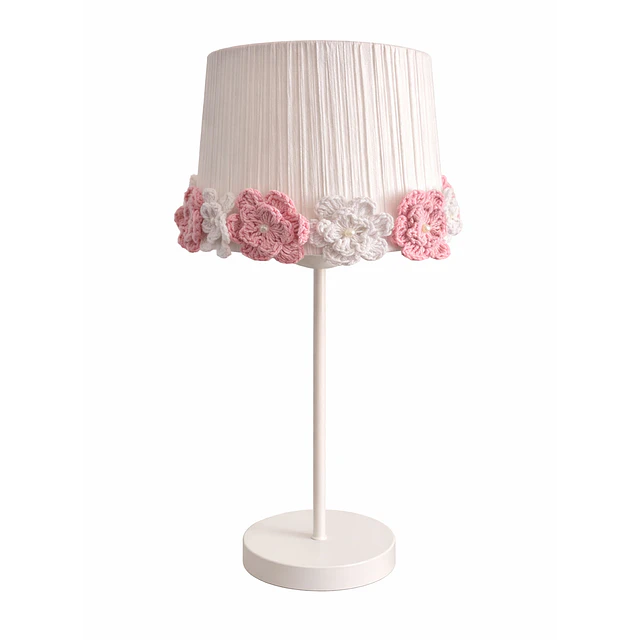Lampara Velador - Linea Corona de Flores Blanca Rosa