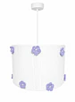 Lampara Colgante - Linea Crochet Blanca con Flores Lilas - Miniatura 1