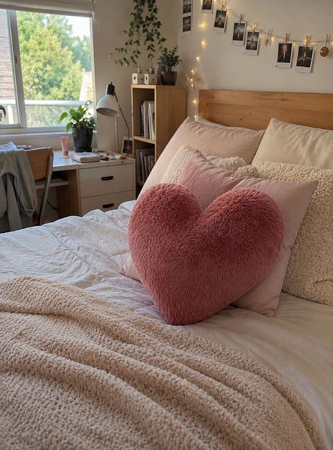 Cojín Infantil Corazón Rosa Viejo