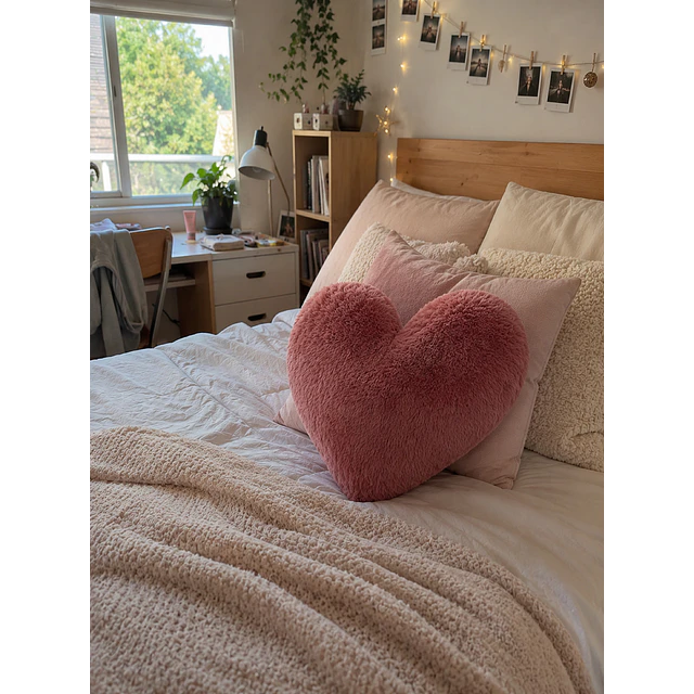 Cojín Infantil Corazón Rosa Viejo