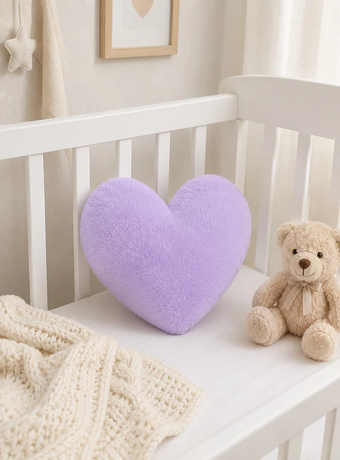 Cojín Infantil Corazón Lila