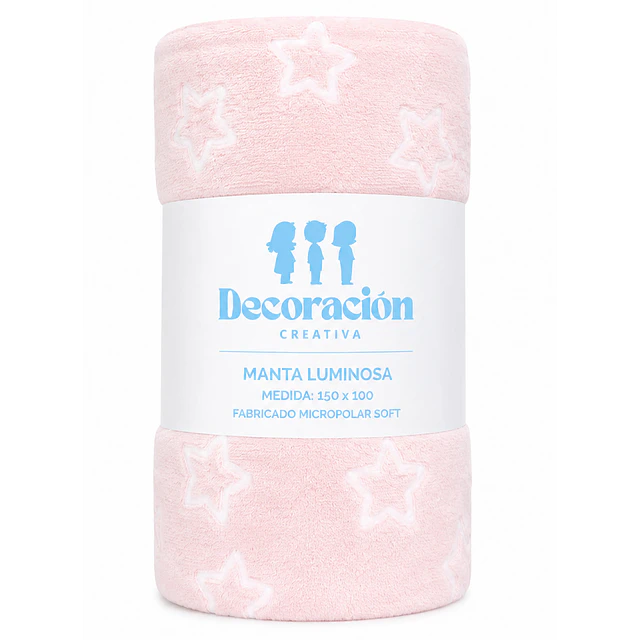 Manta Infantil Luminosa + Cojin Corazon Rosado