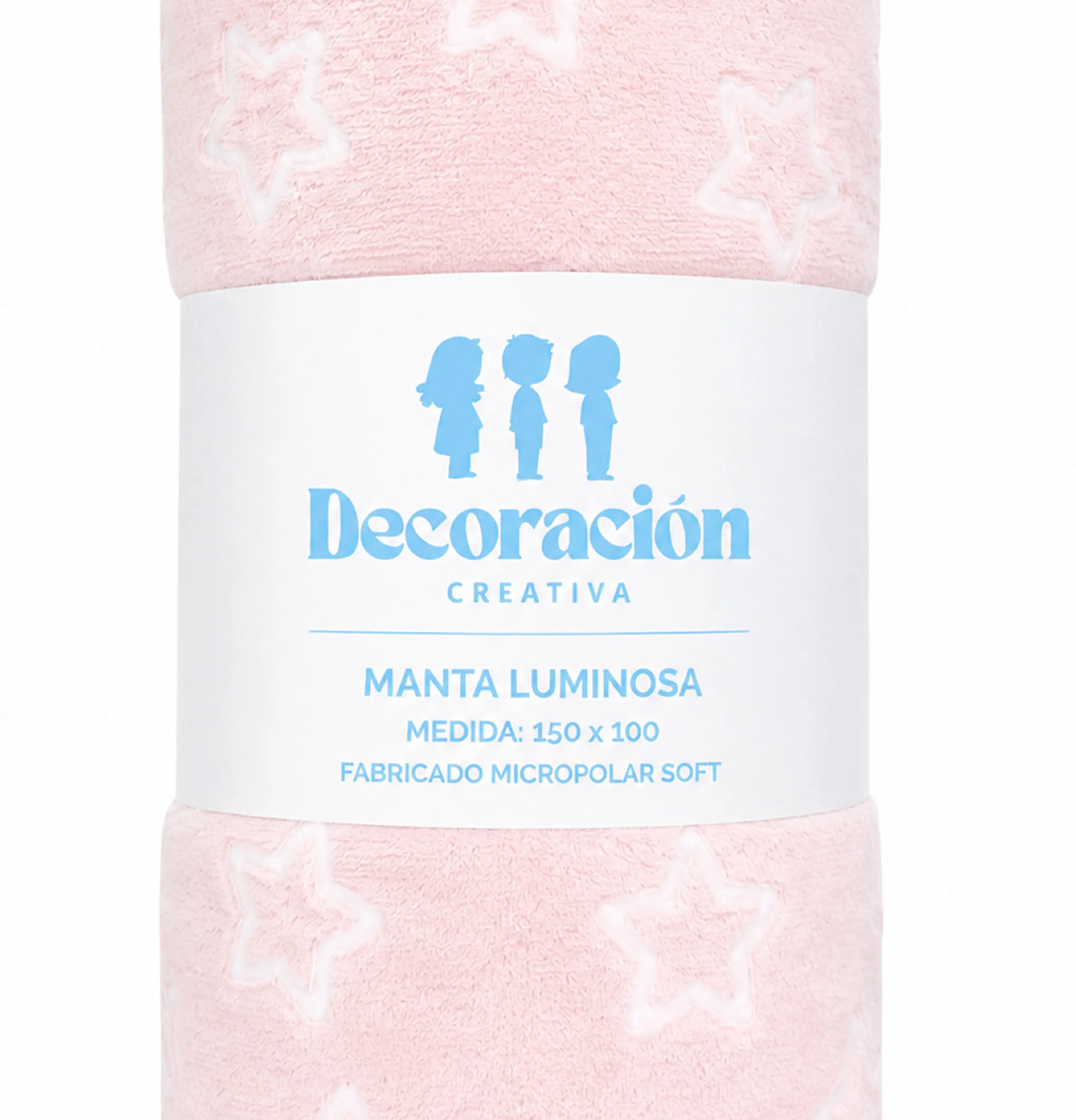 Manta Infantil Luminosa + Cojin Corazon Rosado 5