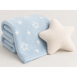 Frazada Infantil Luminosa  (Celeste)+ Cojin 