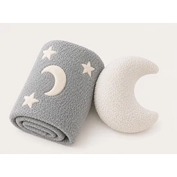 Frazada Infantil Luminosa Gris + Cojin
