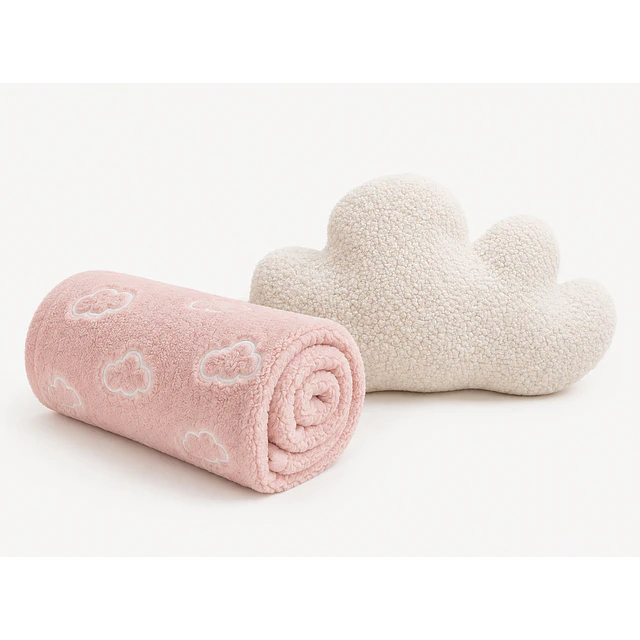 Frazada Infantil Luminosa nube + Cojin