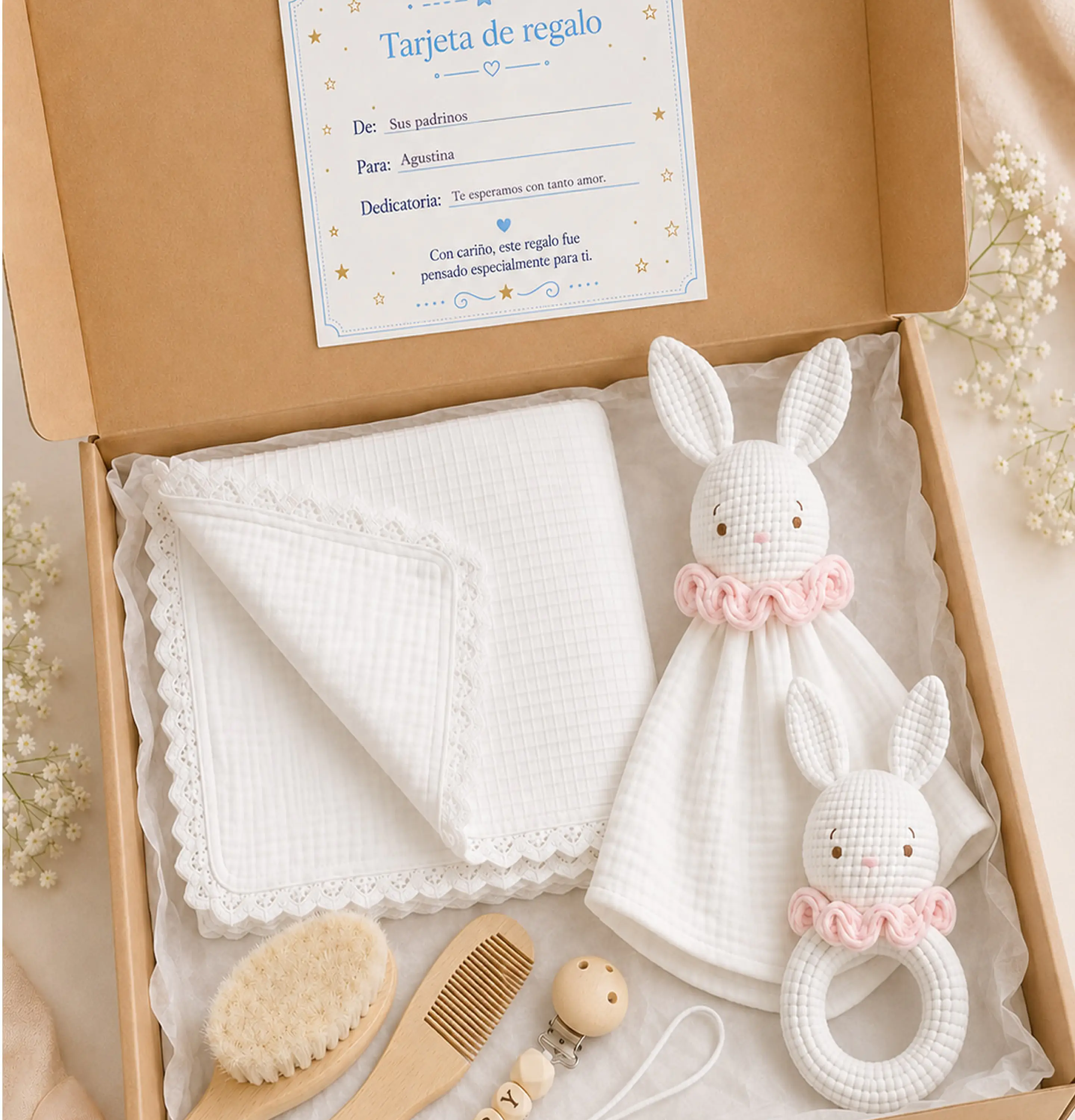 Box 4 Set Baby Shower - Premium Blanco 8