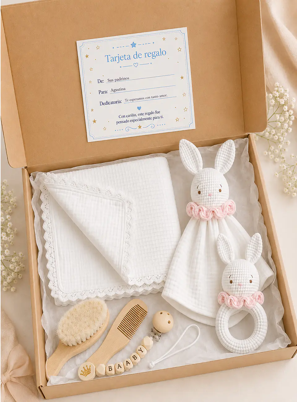 Box 4 Set Baby Shower - Premium Blanco 8