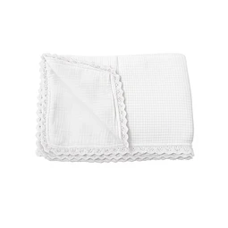 Manta Blanca Bebe  - Muselina y Waffle