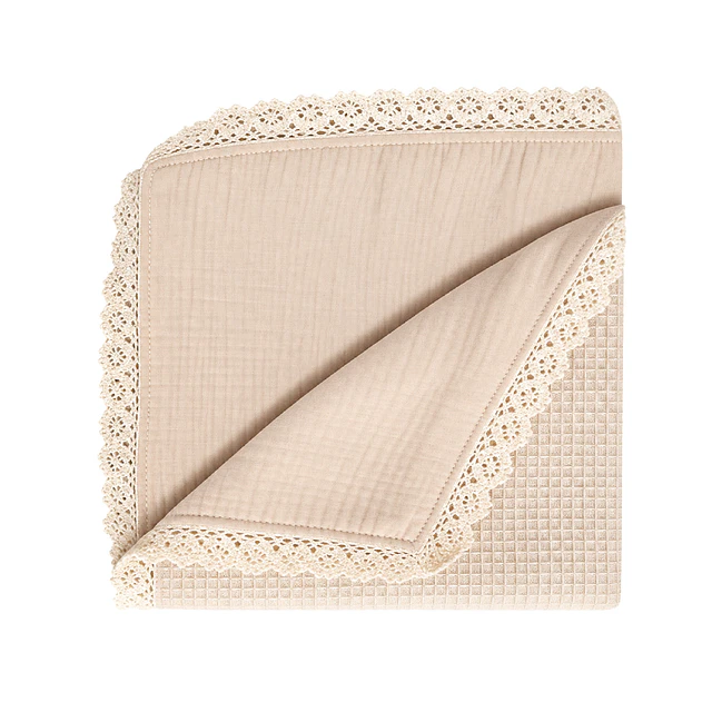 Manta Beige Bebe  - Muselina y Waffle