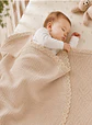 Manta Beige Bebe  - Muselina y Waffle - Miniatura 2