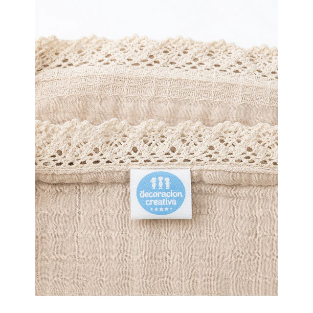 Manta Beige Bebe  - Muselina y Waffle