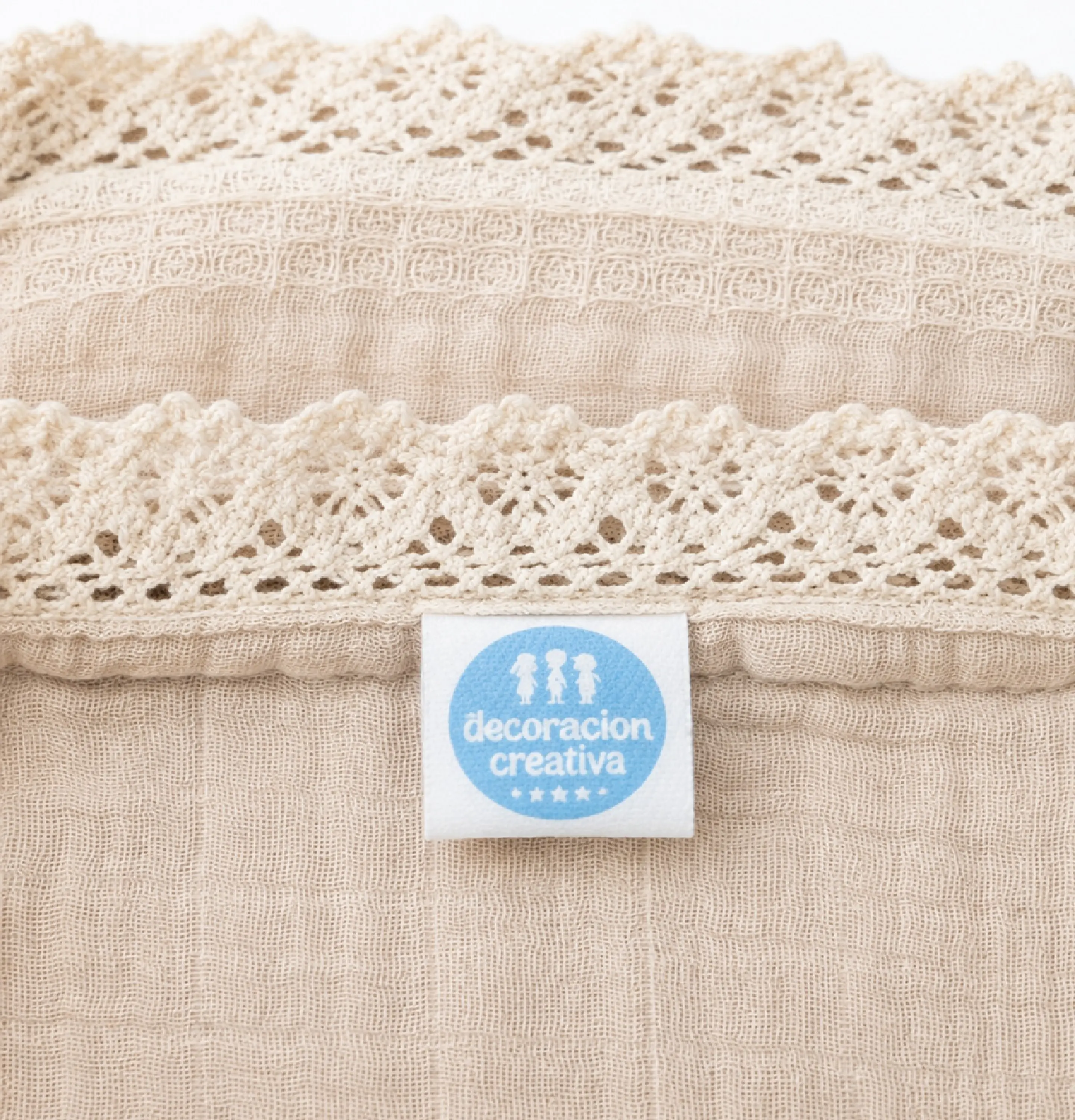 Manta Beige Bebe  - Muselina y Waffle 3