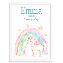 Cuadro Nombre Personalizado Unicornio