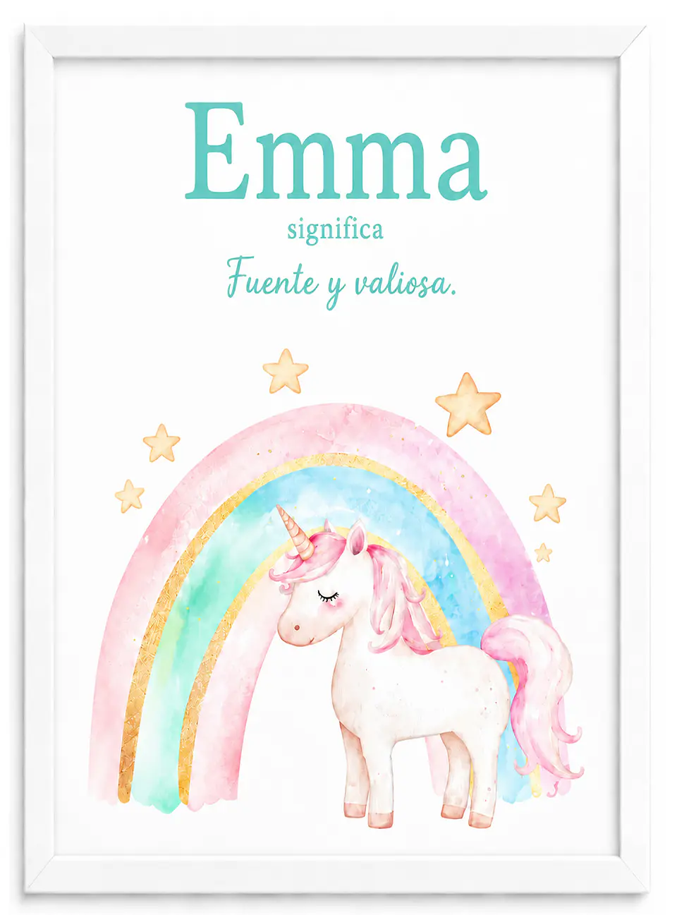 Cuadro Nombre Personalizado Unicornio 1