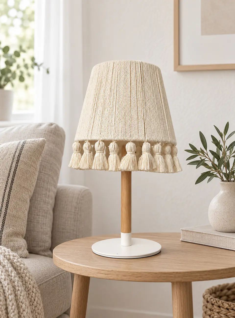 Lampara Velador - Linea Boho Macramé 1
