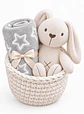 Box 3  - Canasto para cuna - Manta Gris Estrellas y Conejito de Apego - Miniatura 2