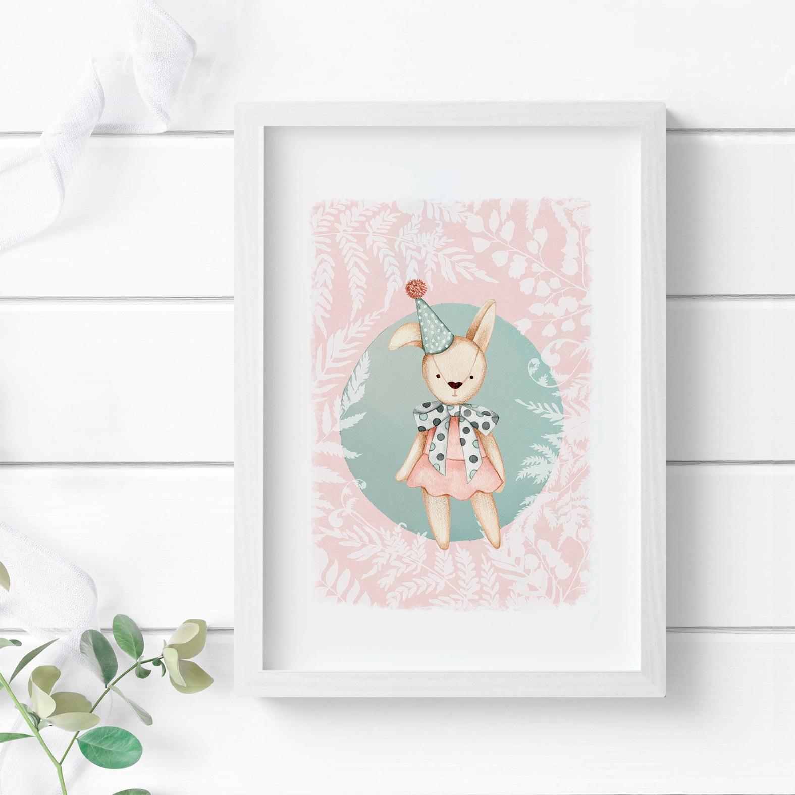 Cuadros botánicos infantiles rosados 2