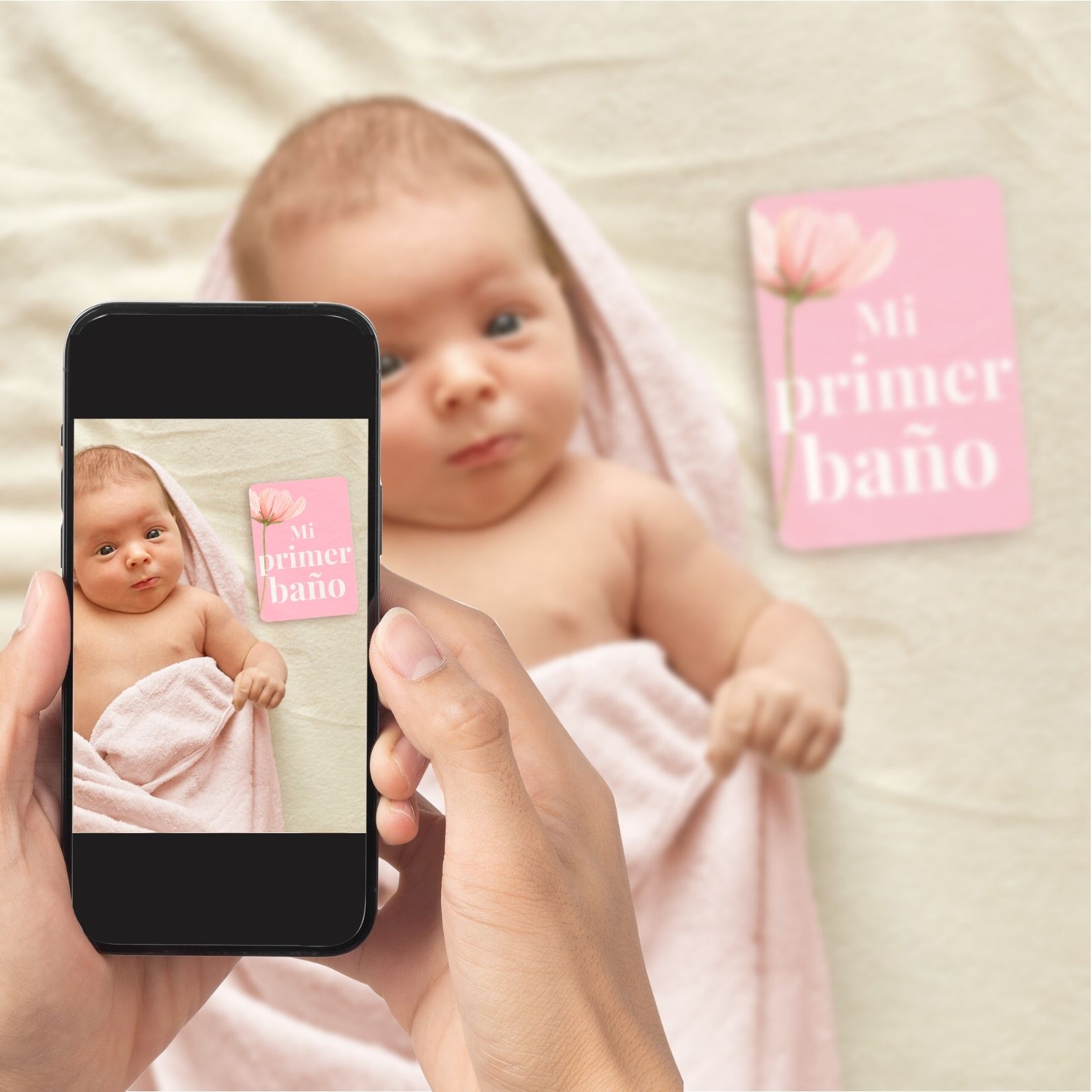 Tarjetas cumplemes rosa 2