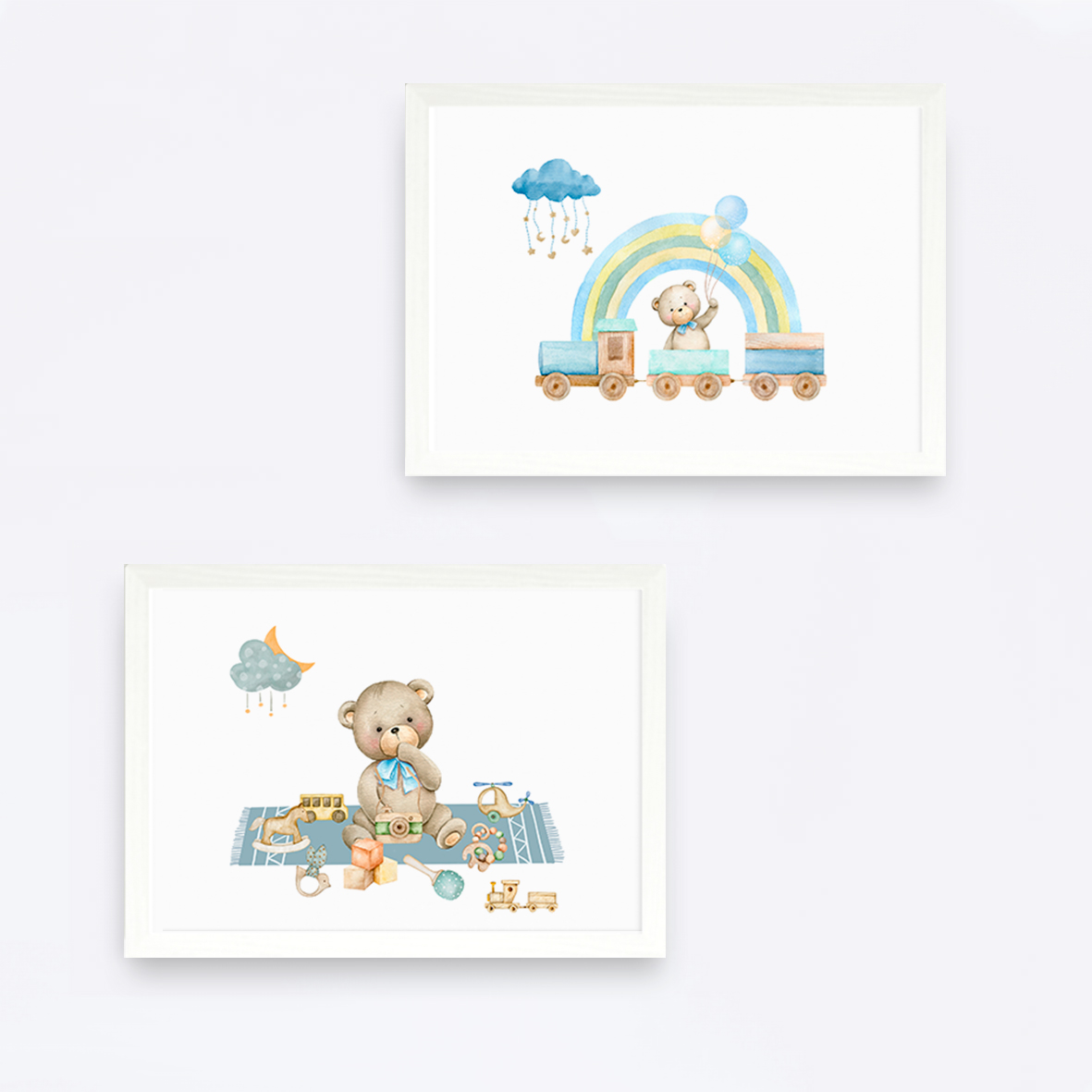 Dúo de cuadros Ositos jugando 