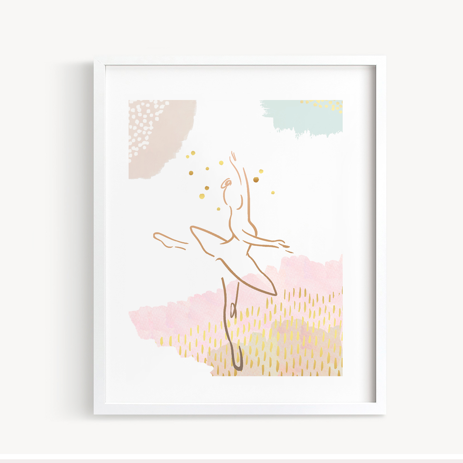 Trío de Cuadros Bailarinas en Acuarela 2