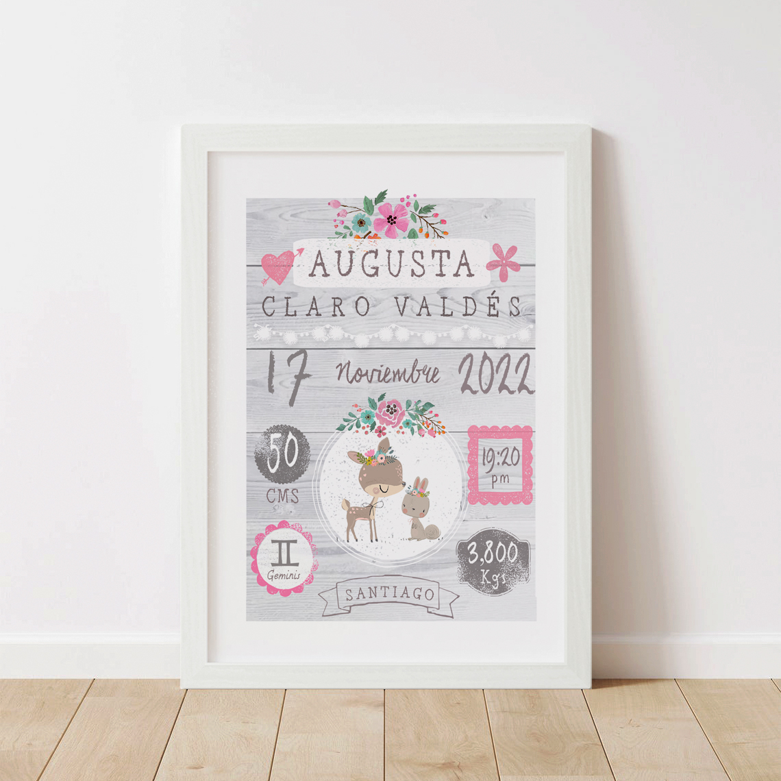 Cuadro Nacimiento ciervo y conejito 1