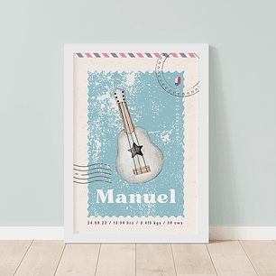 Cuadro Nacimiento Guitarra Vintage