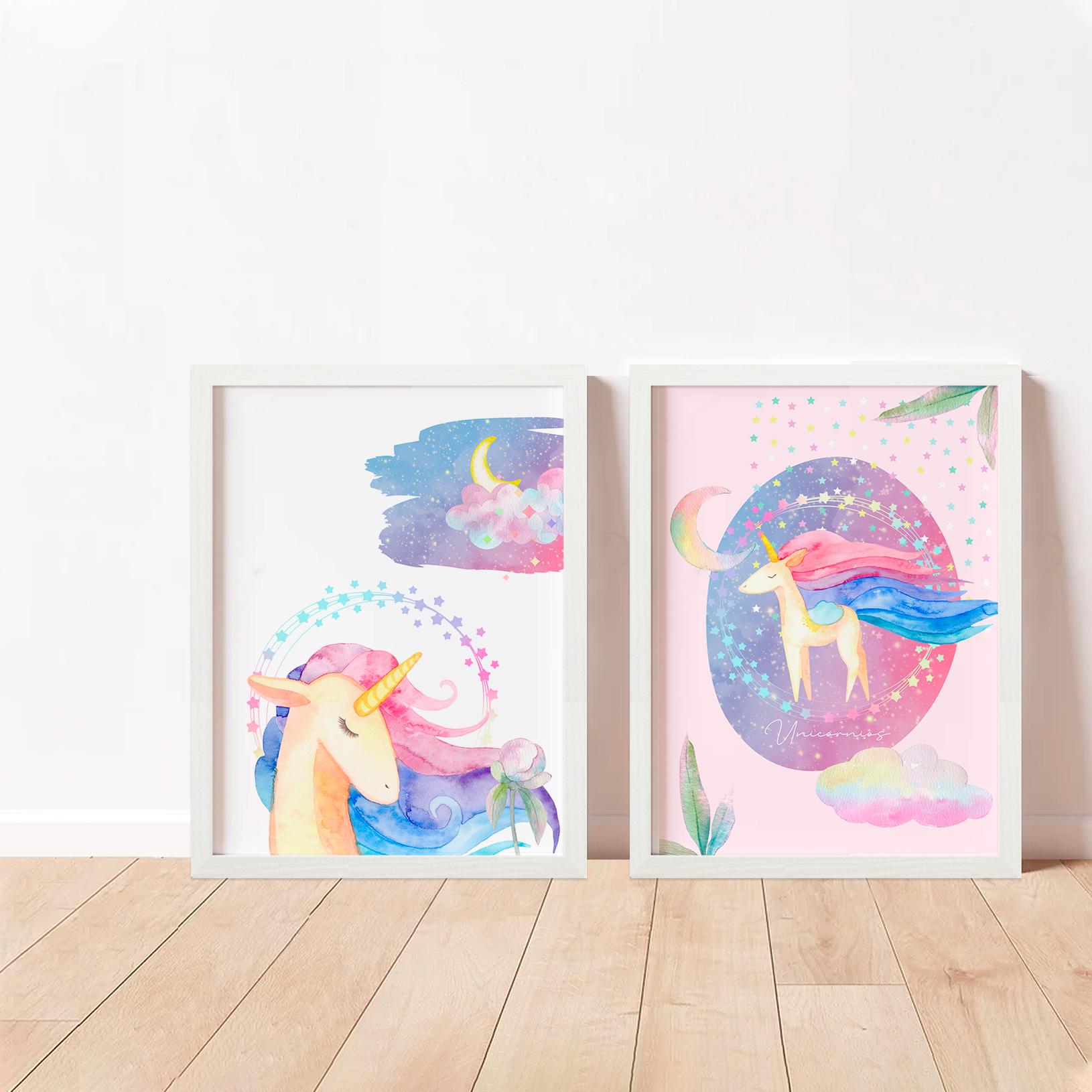 Dúo de cuadros infantiles Universo Unicornio 4