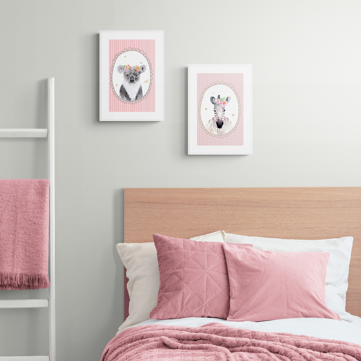 Dúo de cuadro Zebra y Koala 2