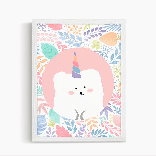 Cuadro serie "Unicornios Cute" Perrito