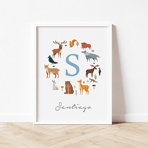 Cuadro personalizable Corona de animales