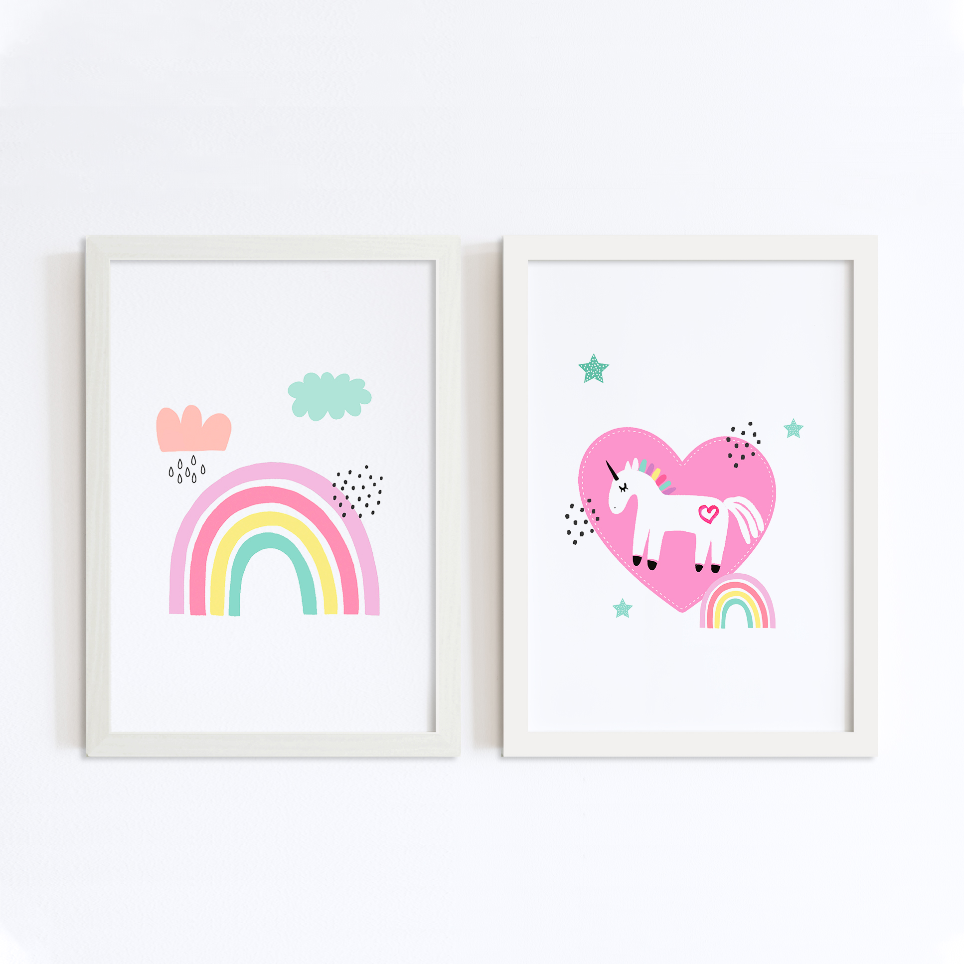 Dúo de cuadros Arcoíris y Unicornio 1