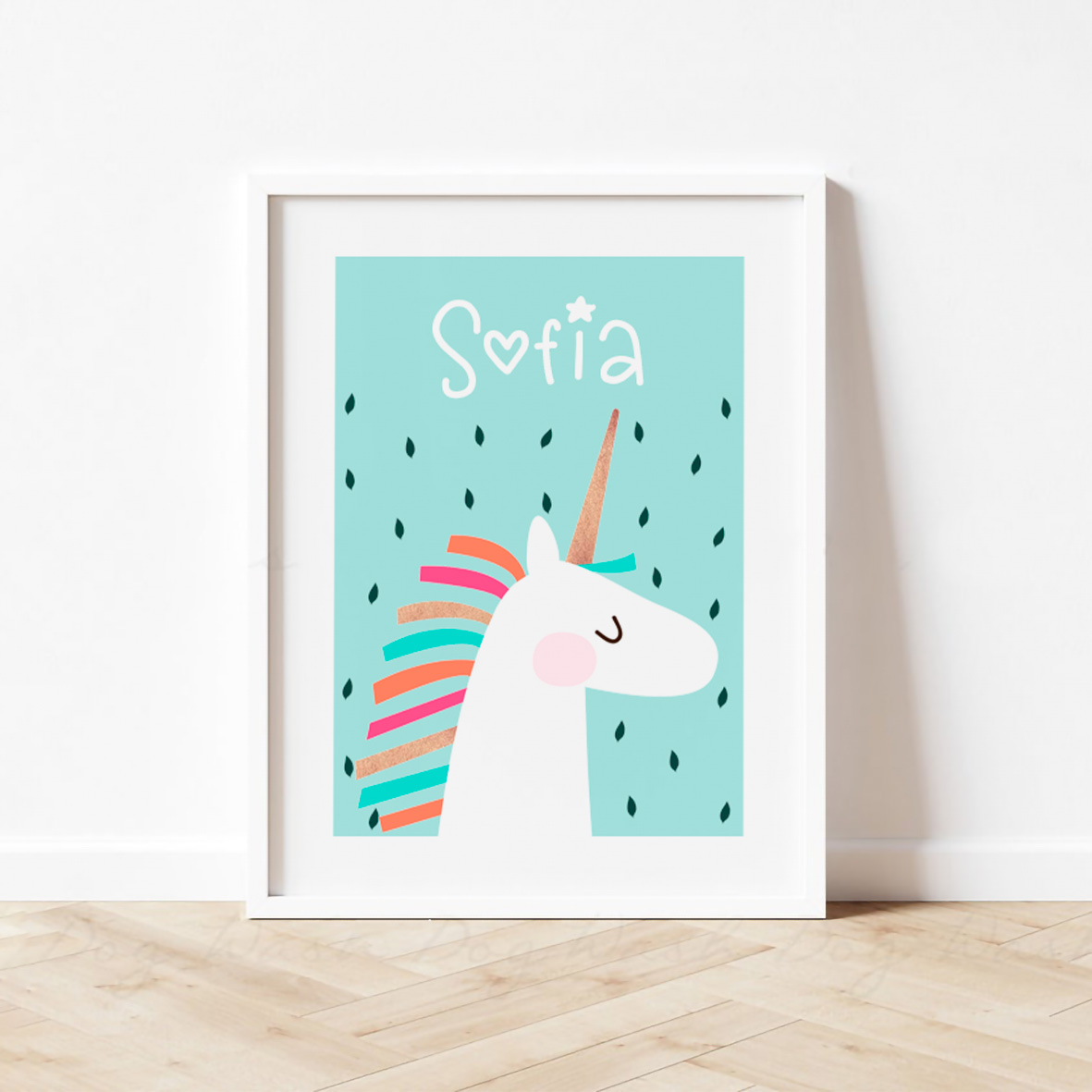 Cuadro con nombre Unicornio 