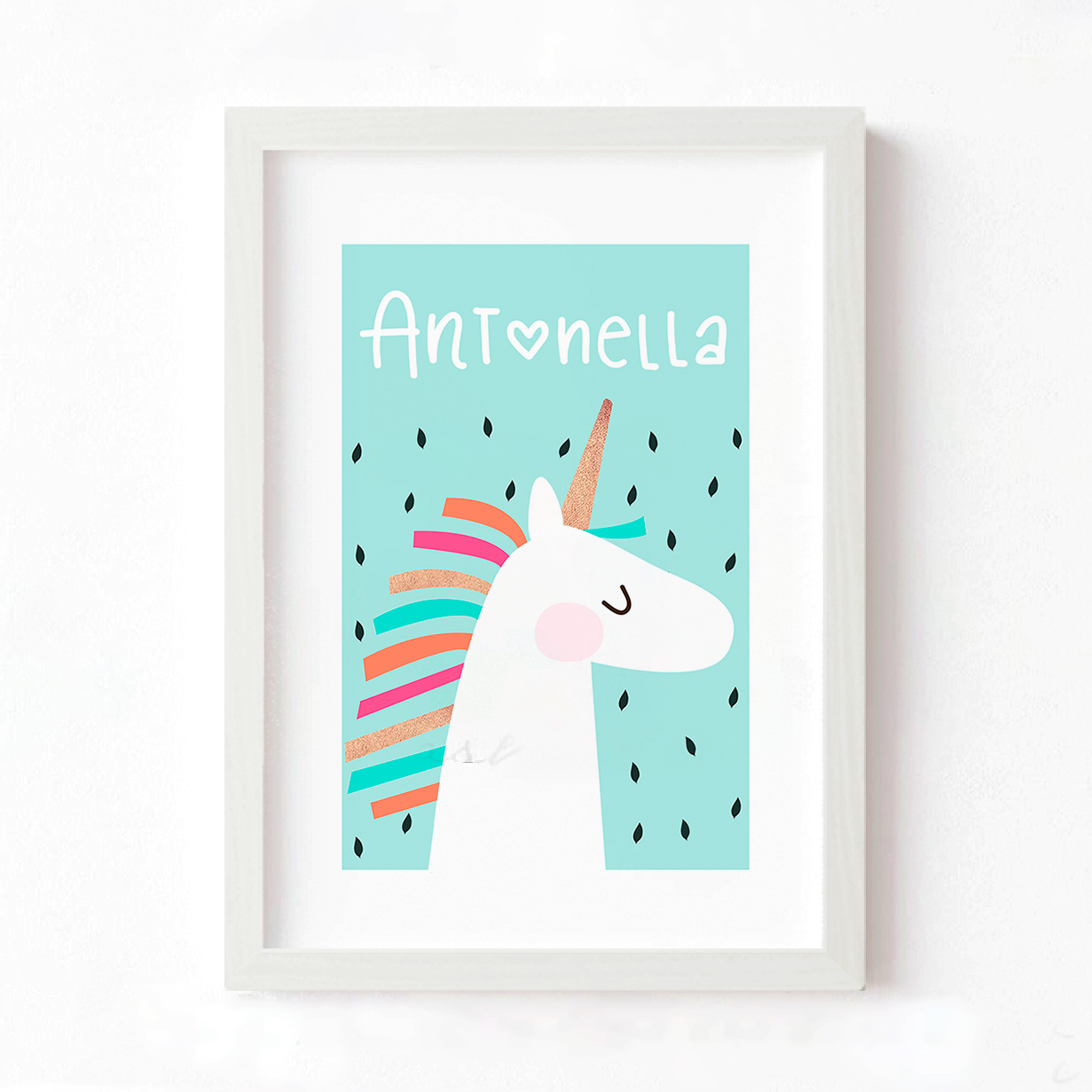 Cuadro con nombre Unicornio 