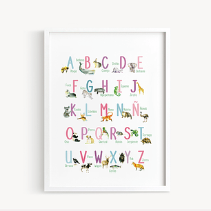 Cuadro decorativo Abecedario Animal ABC Pinks