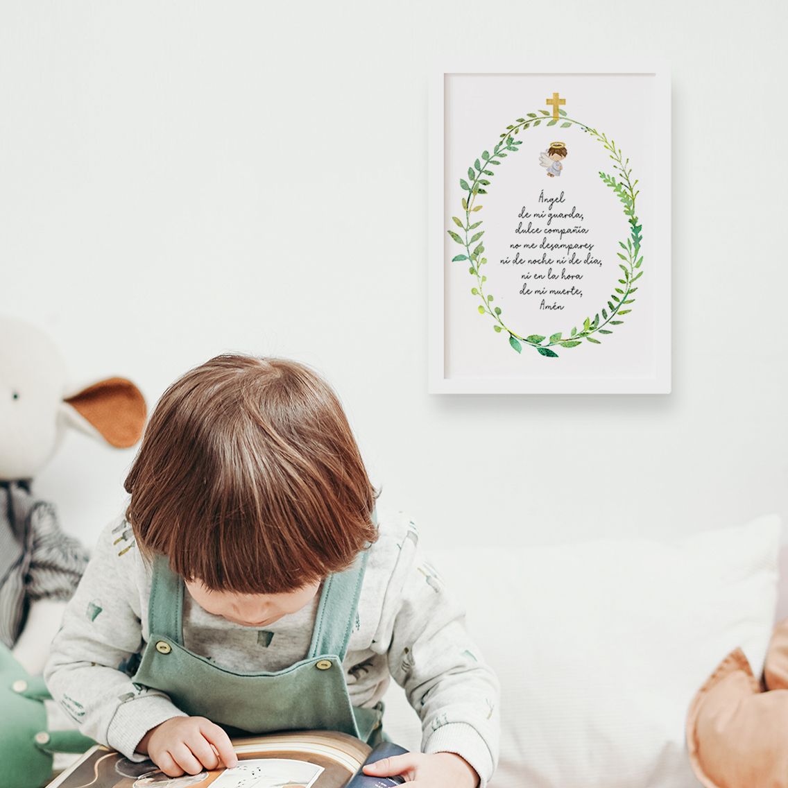 Cuadro regalo Ángel de la guarda hojas 4