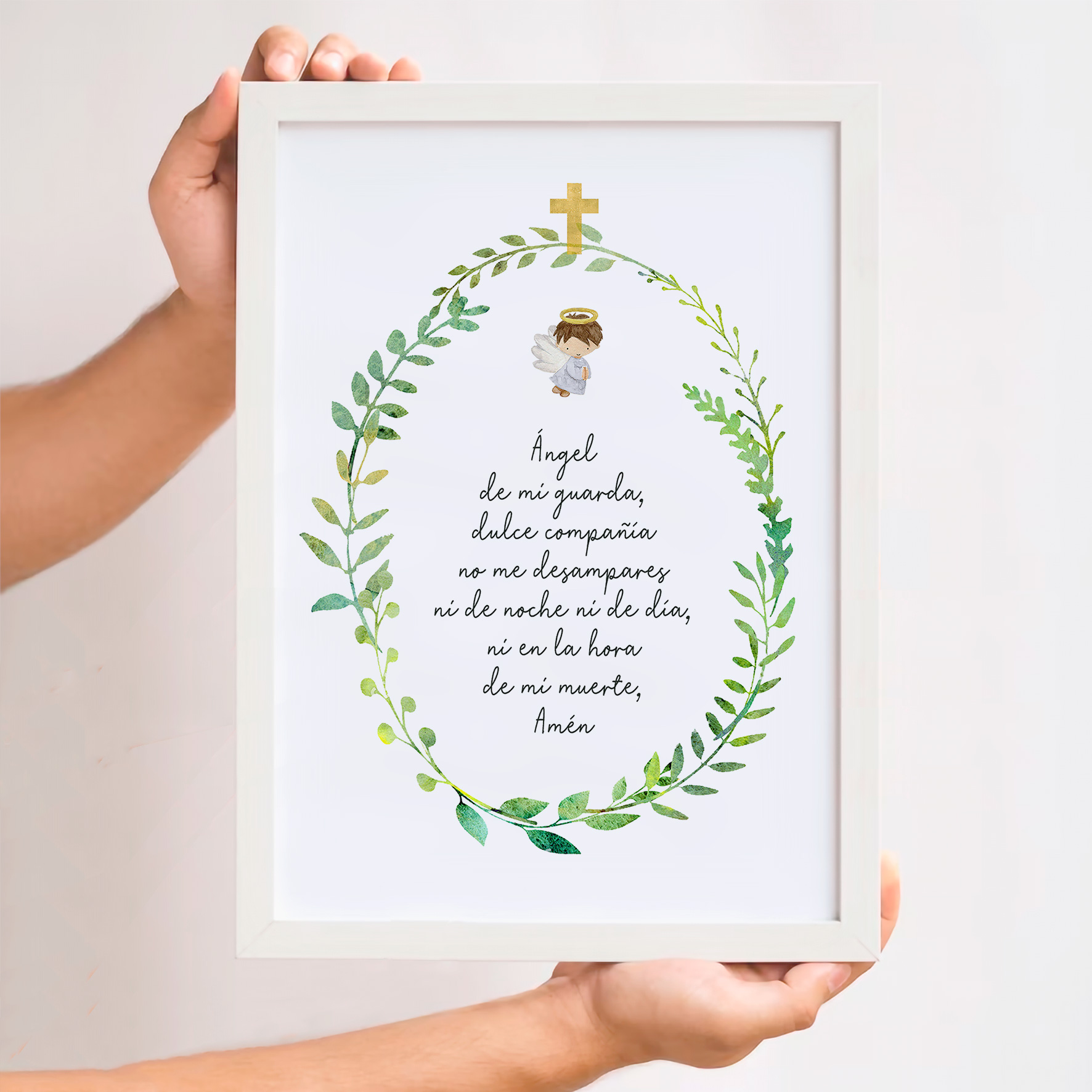 Cuadro regalo Ángel de la guarda hojas 5