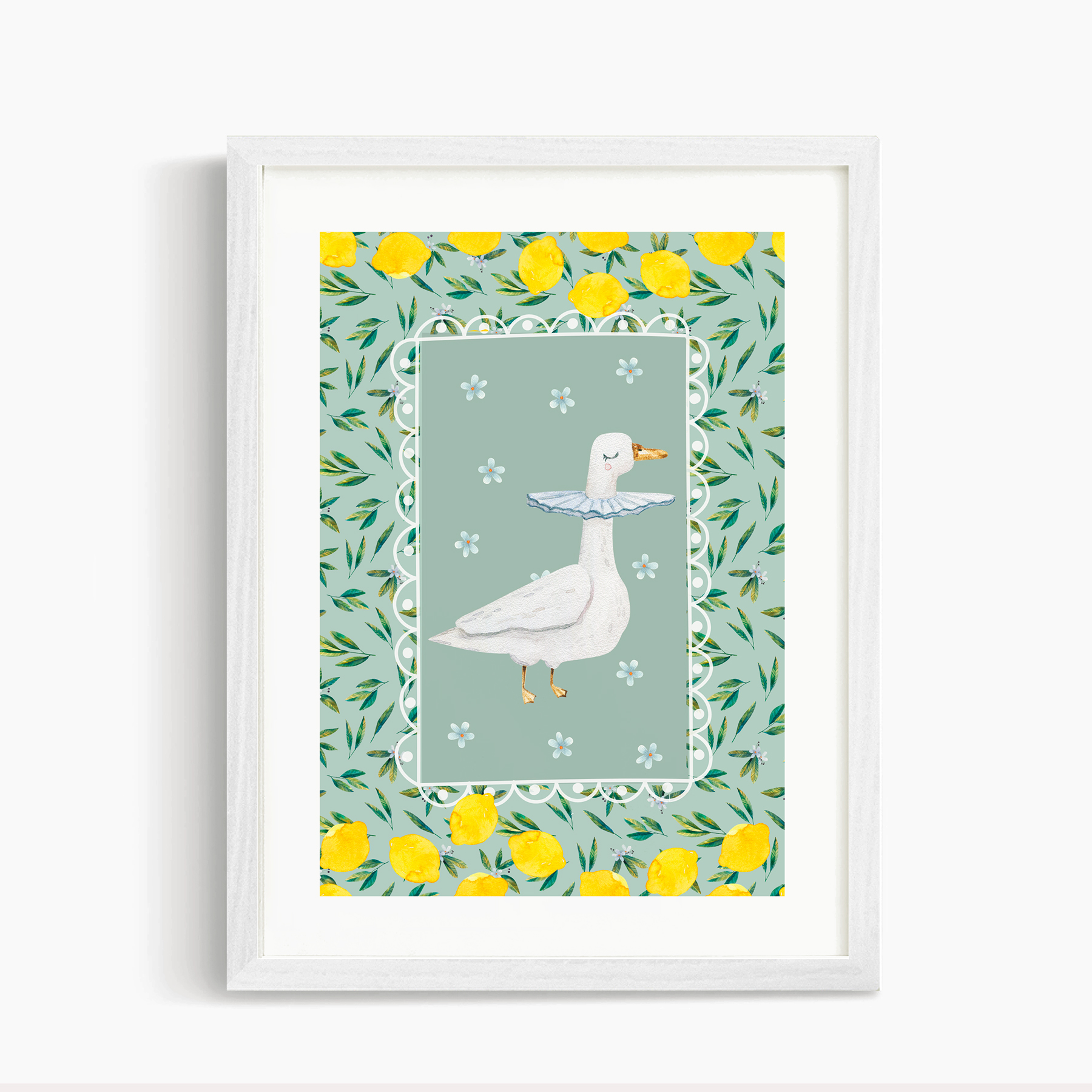 Cuadro decorativo Ganso y Limones 1