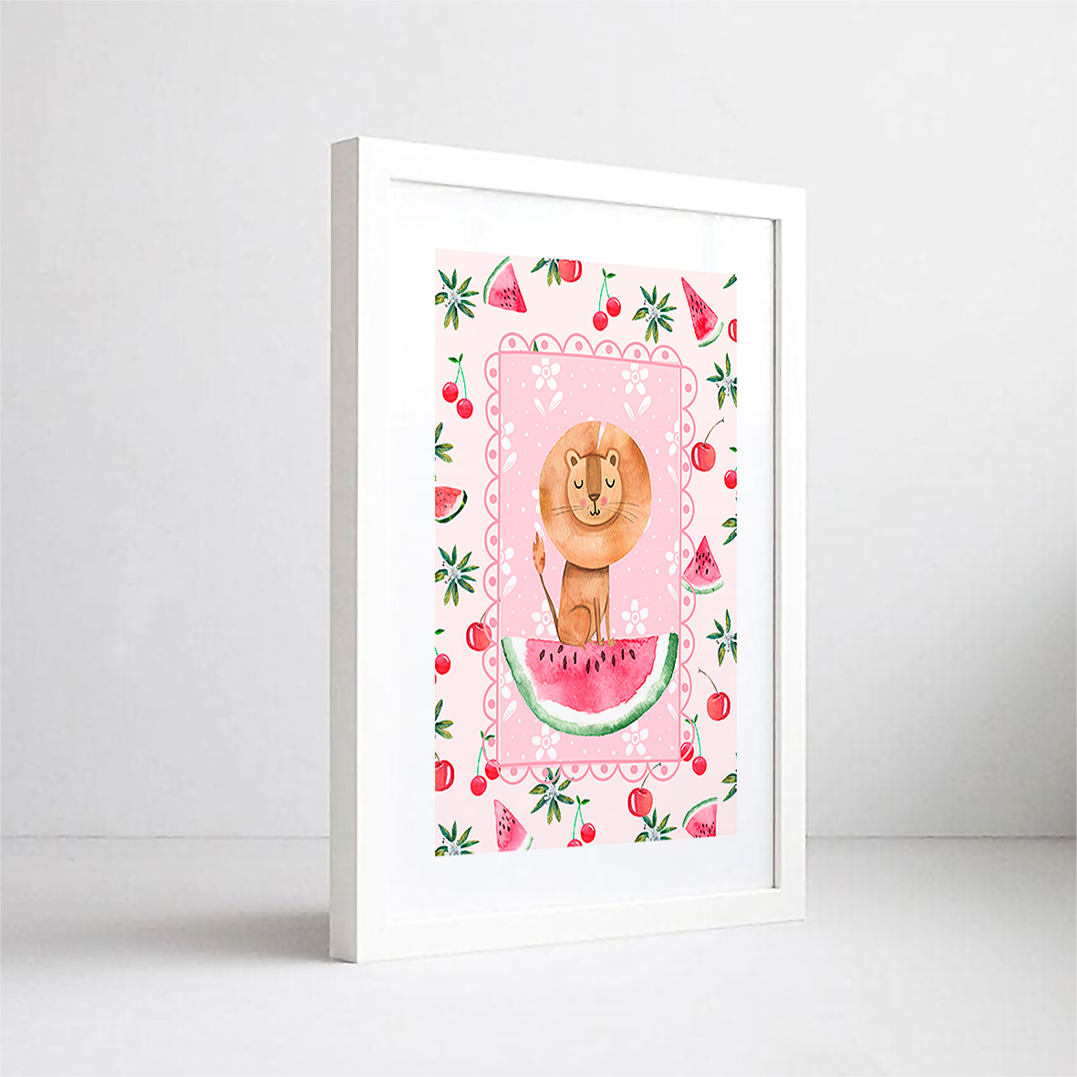 Cuadro decorativo León y Sandías 3