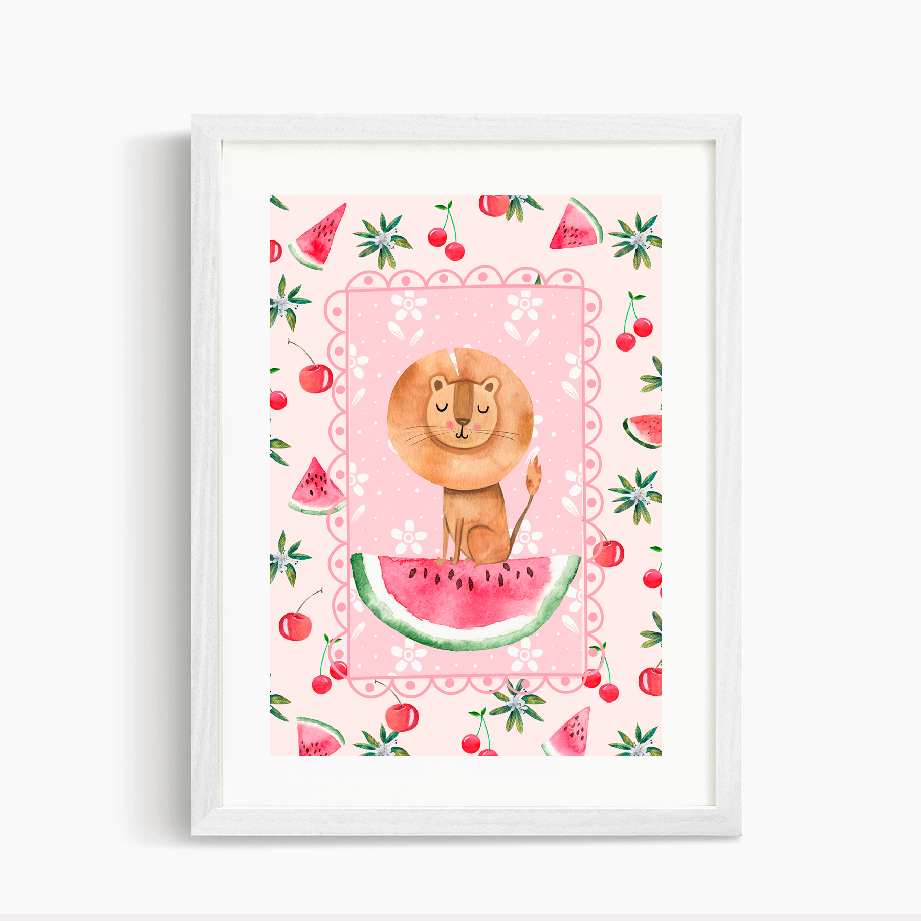 Cuadro decorativo León y Sandías 1