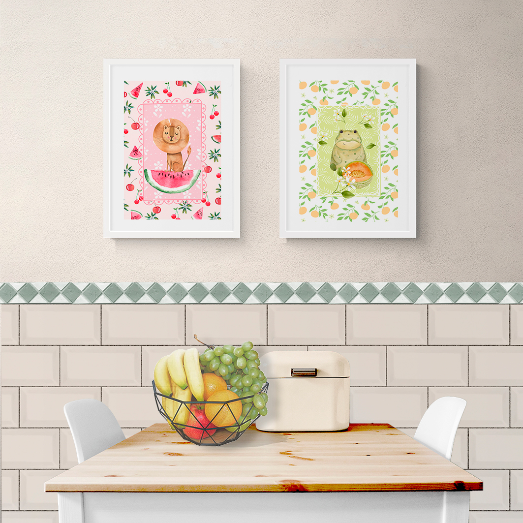 Cuadro decorativo Rana y melones 4