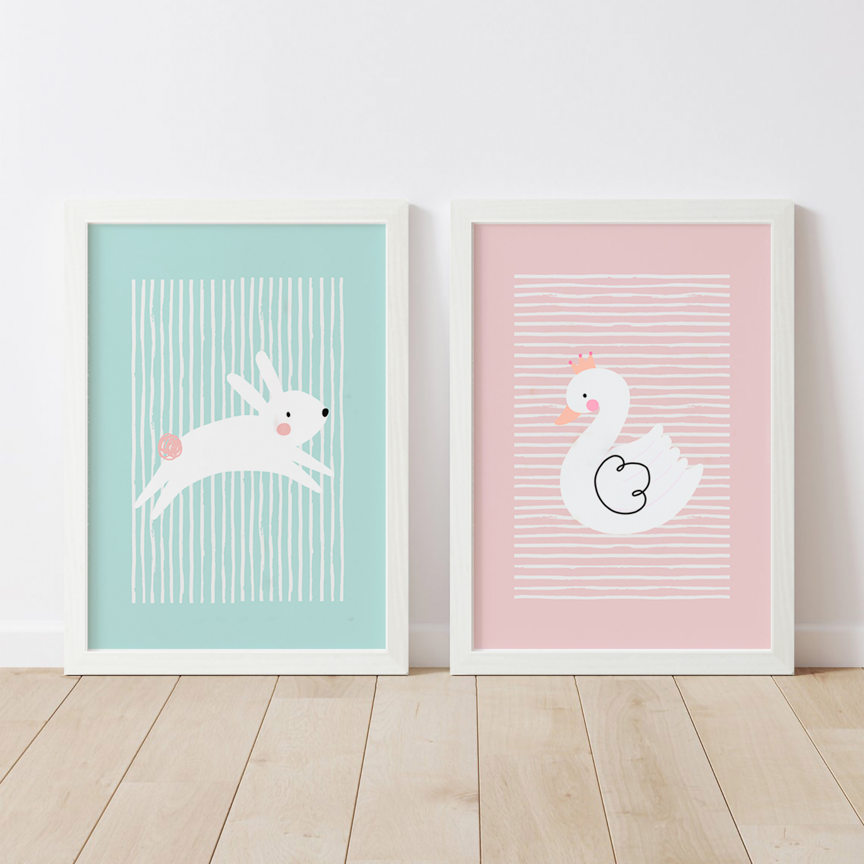 Set minimalista Cisne y Conejo 1