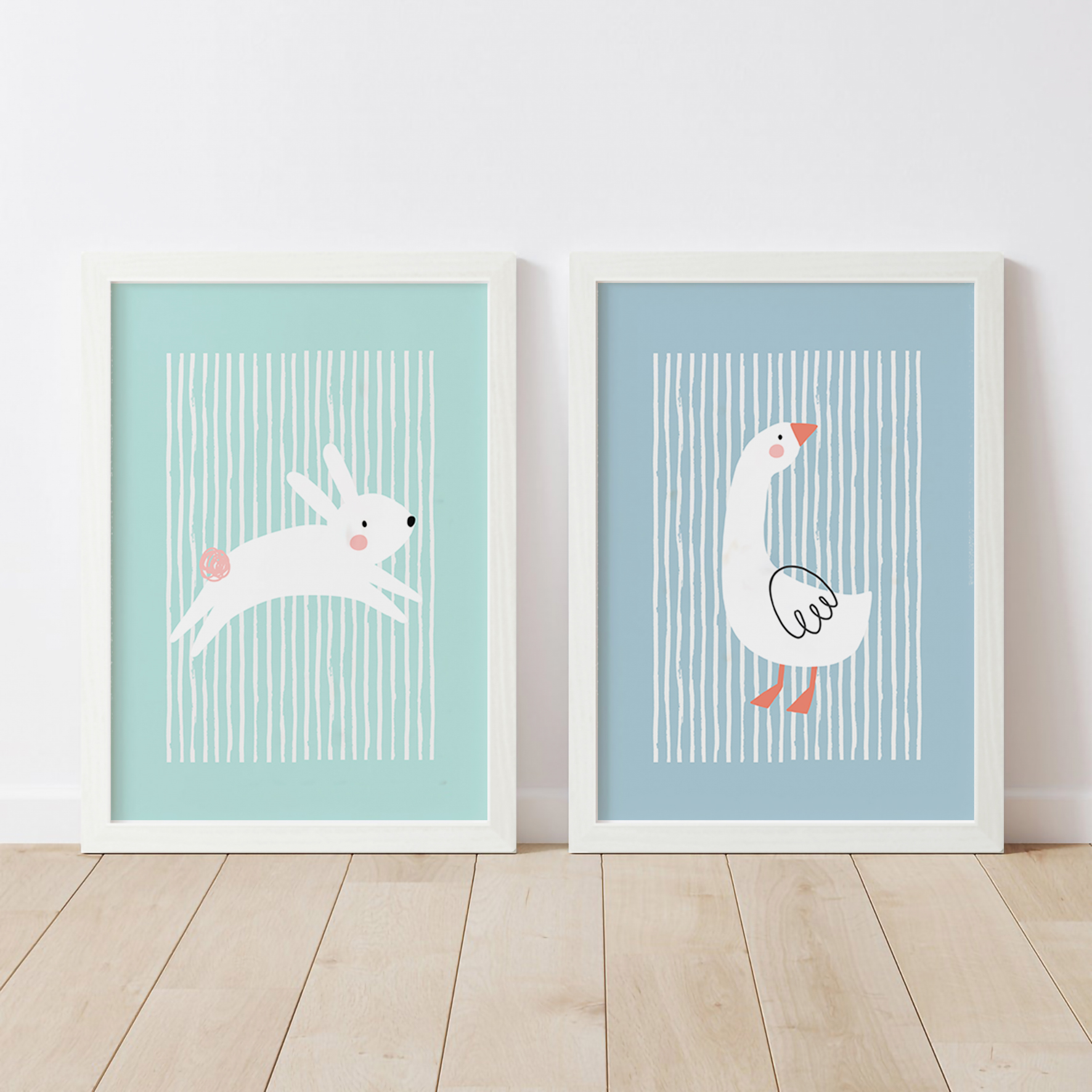 Set minimalista Ganso y Conejo 1