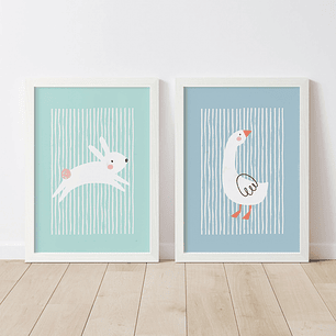 Set minimalista Ganso y Conejo