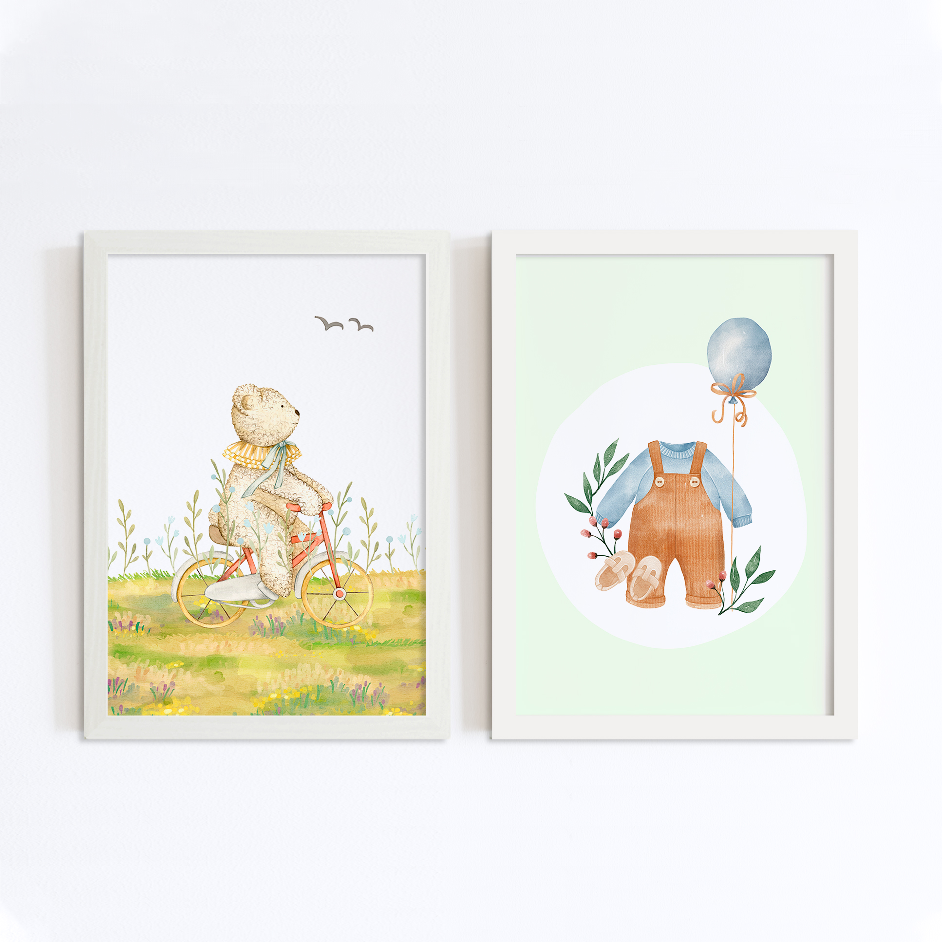 Dúo de cuadros Osito y ropa 1