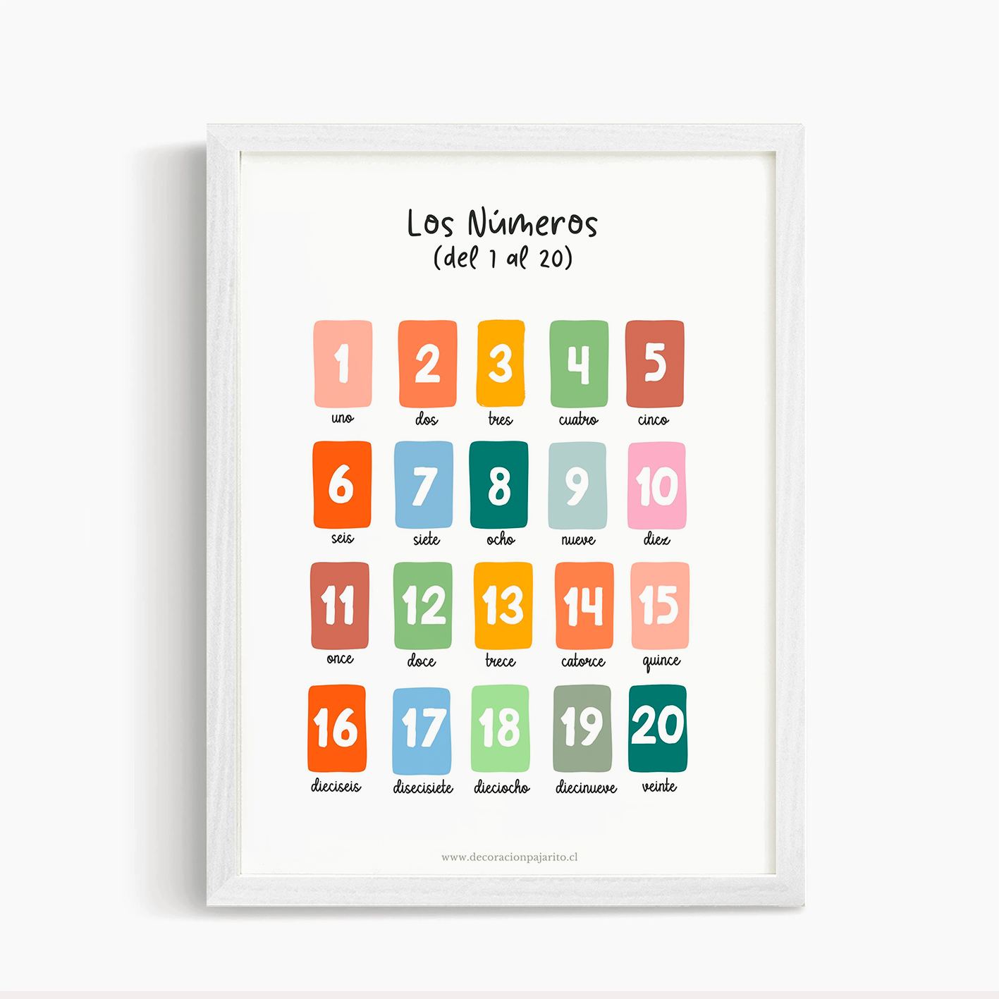 Cuadro aprendizaje Kids Números del 1 al 20 5