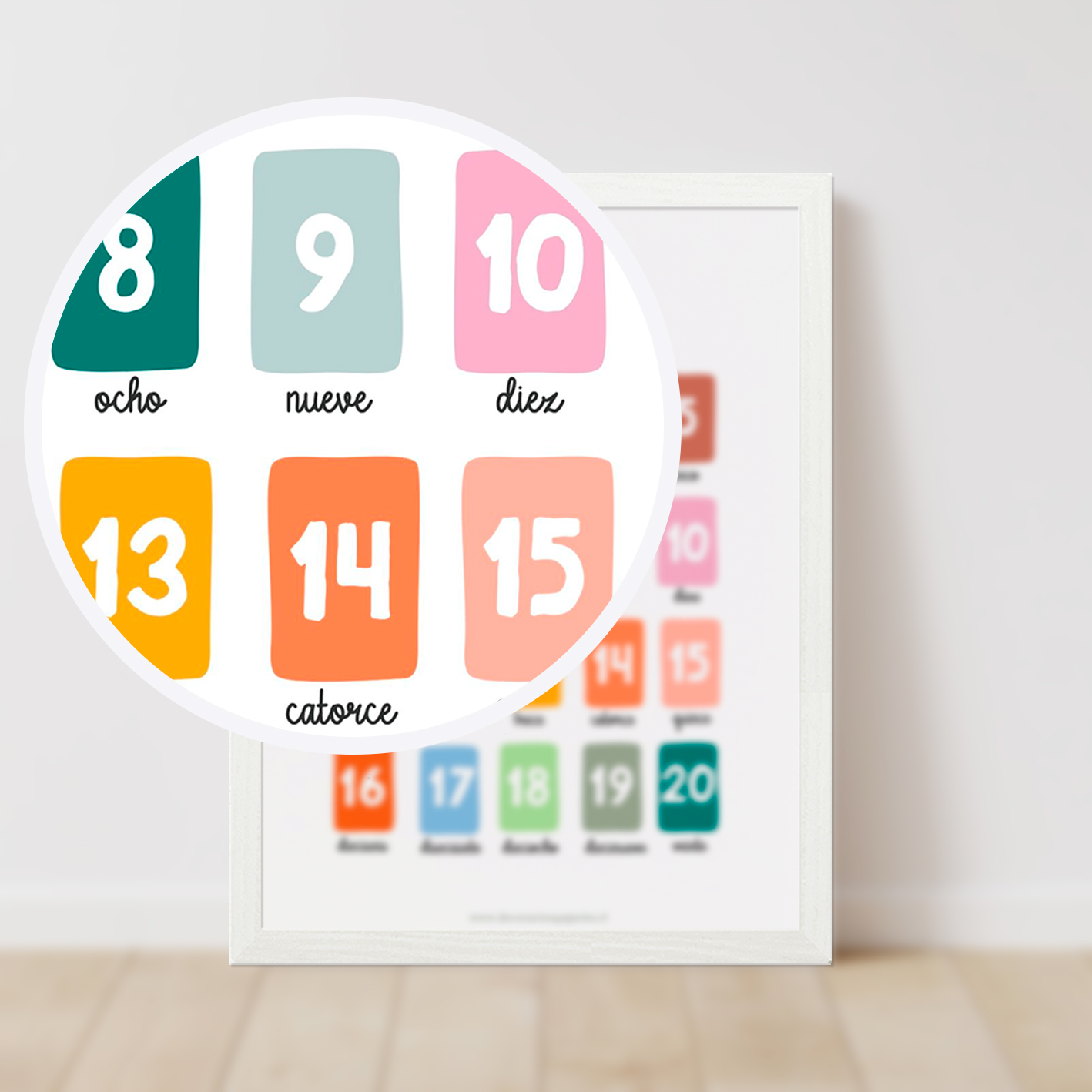 Cuadro aprendizaje Kids Números del 1 al 20 2